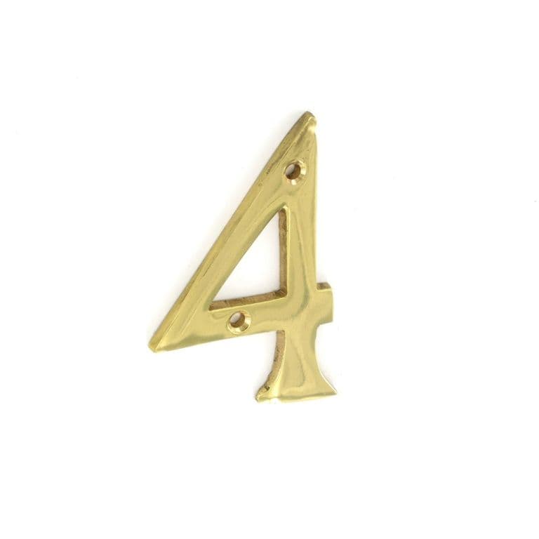 Securit Brass Numeral No.4 - 75mm