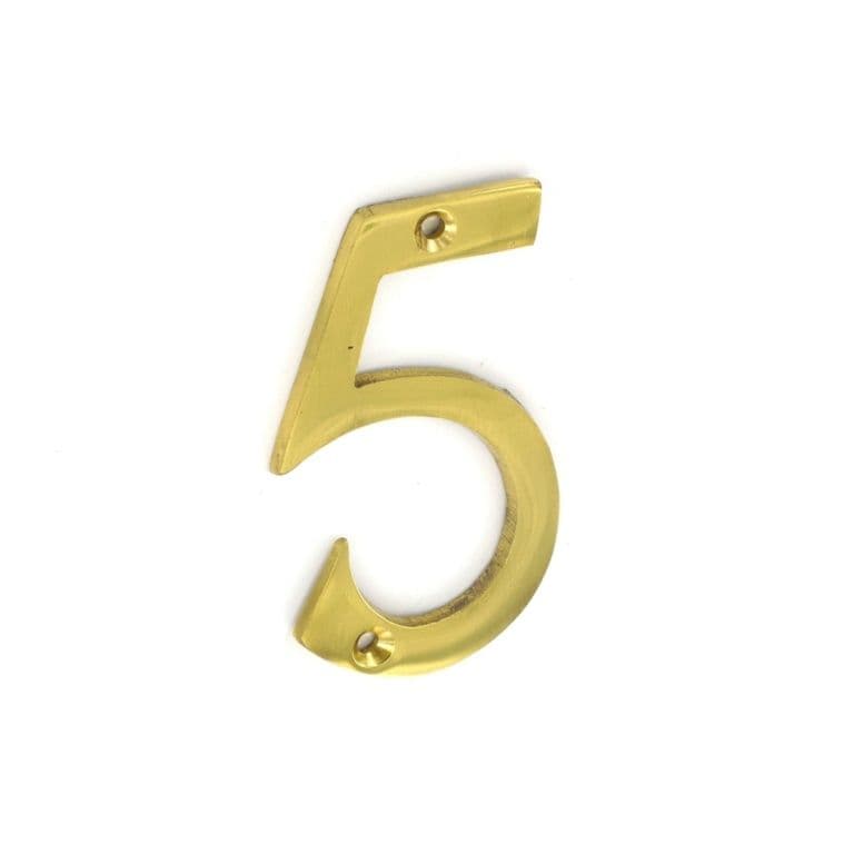 Securit Brass Numeral No.5 - 75mm