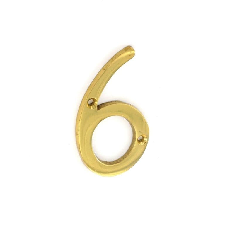 Securit Brass Numeral No.6 - 75mm