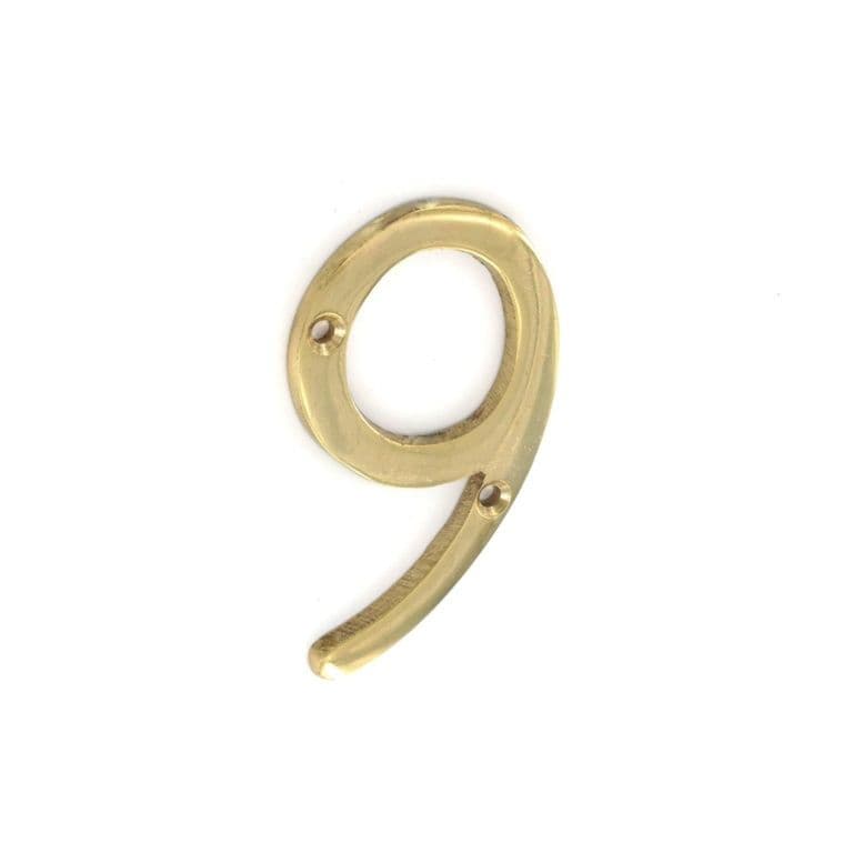 Securit Brass Numeral No.9 - 75mm