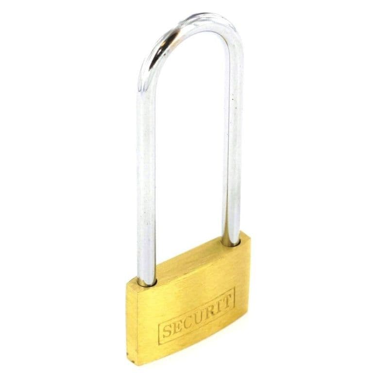Securit Brass Padlock Long Shackle - 40mm