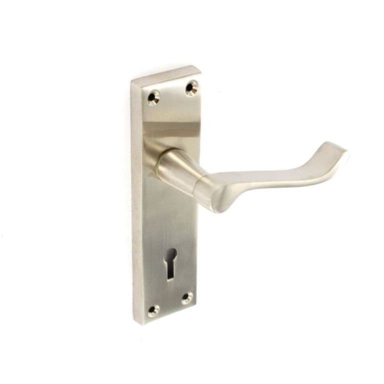 Securit Brushed Nickel Scroll Lock Handles (1 Pair) - 150mm