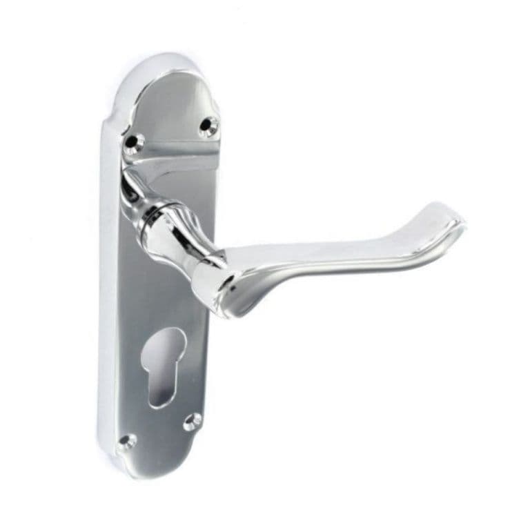 Securit Brushed Nickel Scroll Privacy Handles (Pair) - 100mm