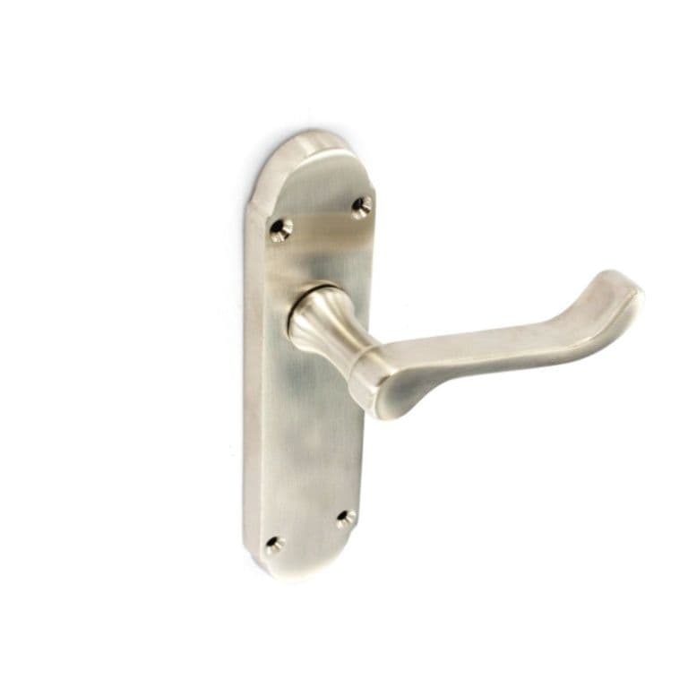 Securit Brushed Nickel Shaped Latch Handles (1 Pair) - 170mm