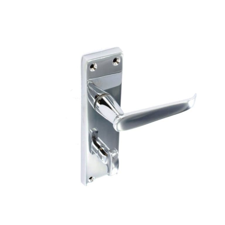 Securit Chrome Flat Bathroom Handles (Pair) - 150mm