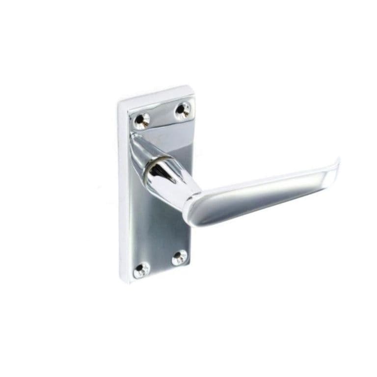 Securit Chrome Flat Latch Handles (Pair) - 115mm