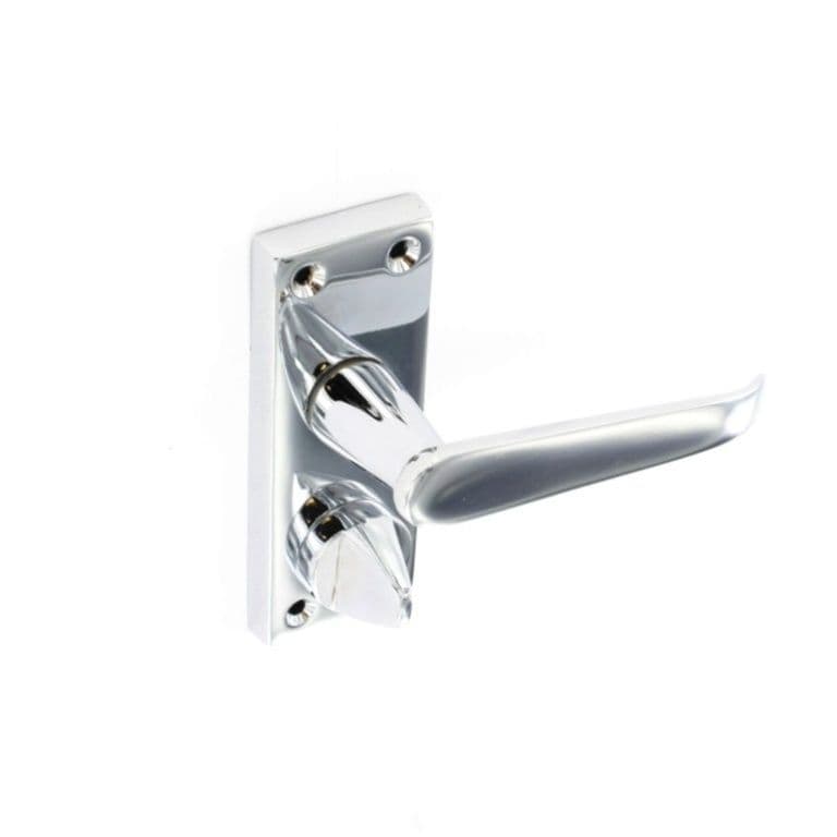 Securit Chrome Flat Privacy Handles (Pair) - 105mm