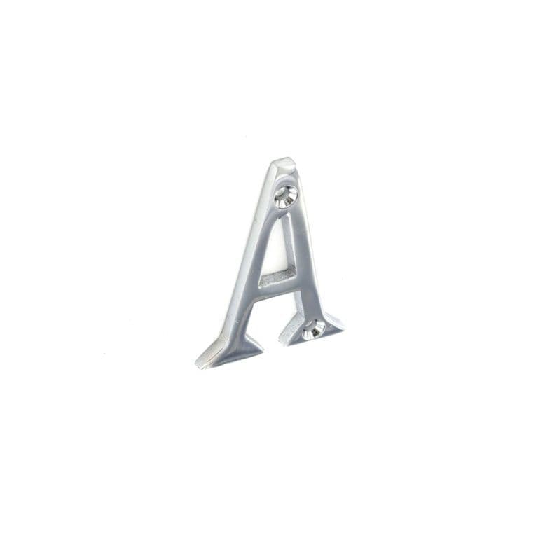 Securit Chrome Letter A - 50mm - Pack of 5