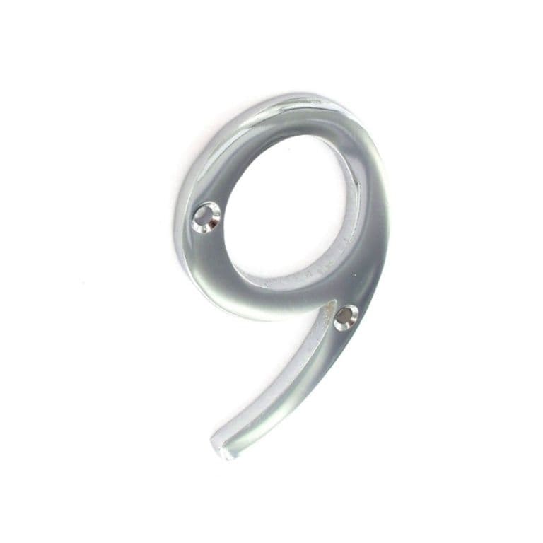 Securit Chrome Numeral 75mm - 9