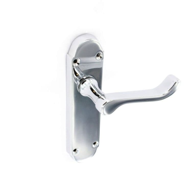 Securit Chrome Shaped Latch Handles (1 Pair) - 170mm