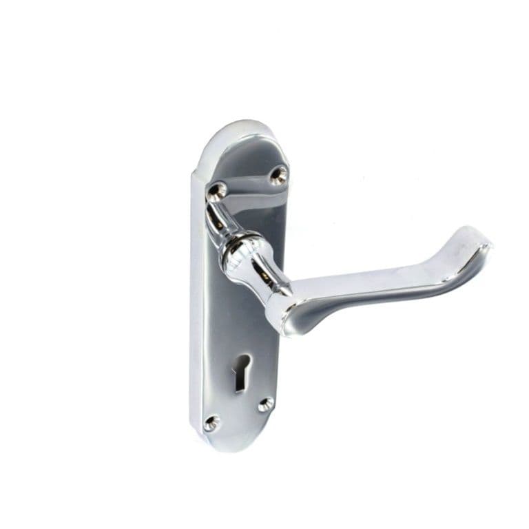 Securit Chrome Shaped Lock Handles (1 Pair) - 170mm