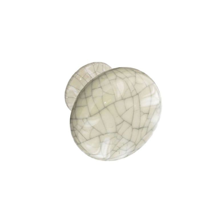 Securit Cracked White Ceramic Knobs (2) - 35mm