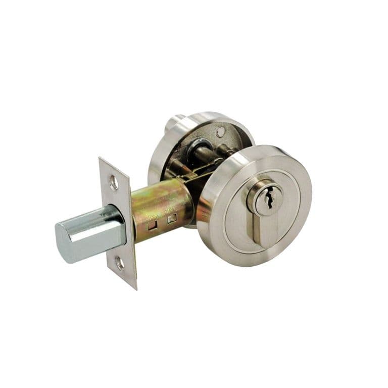 Securit Deadlock Thumb Set - Satin Nickel 55mm
