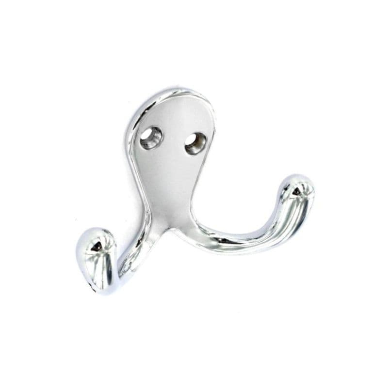 Securit Double Robe Hooks (2) - CP 70mm