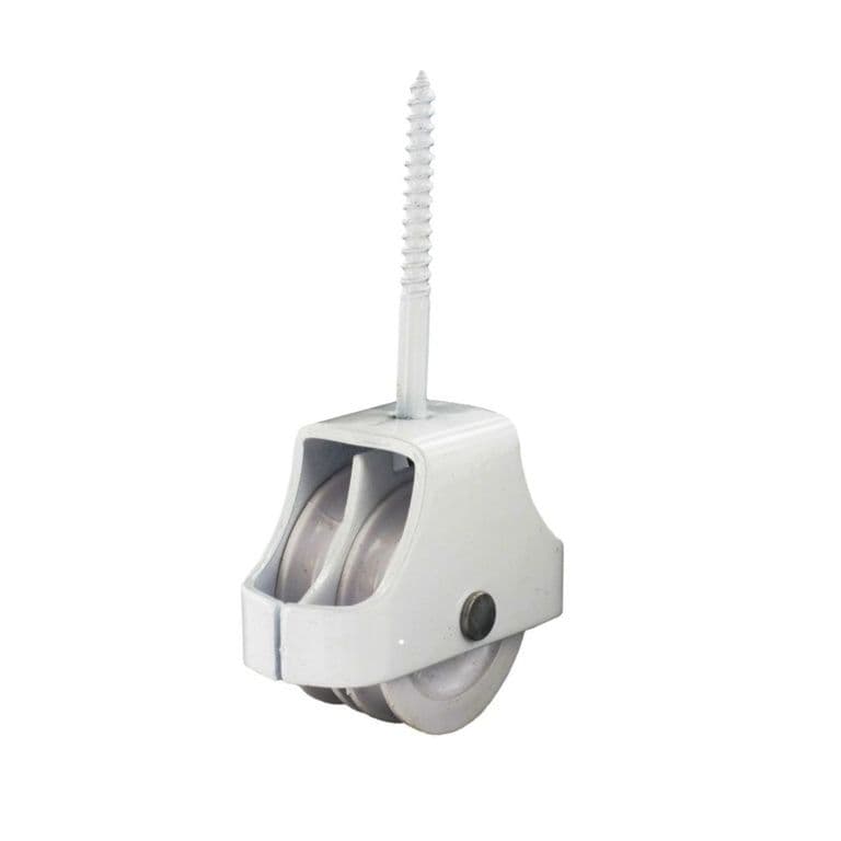Securit Double Screw-In Pulley White - 45mm
