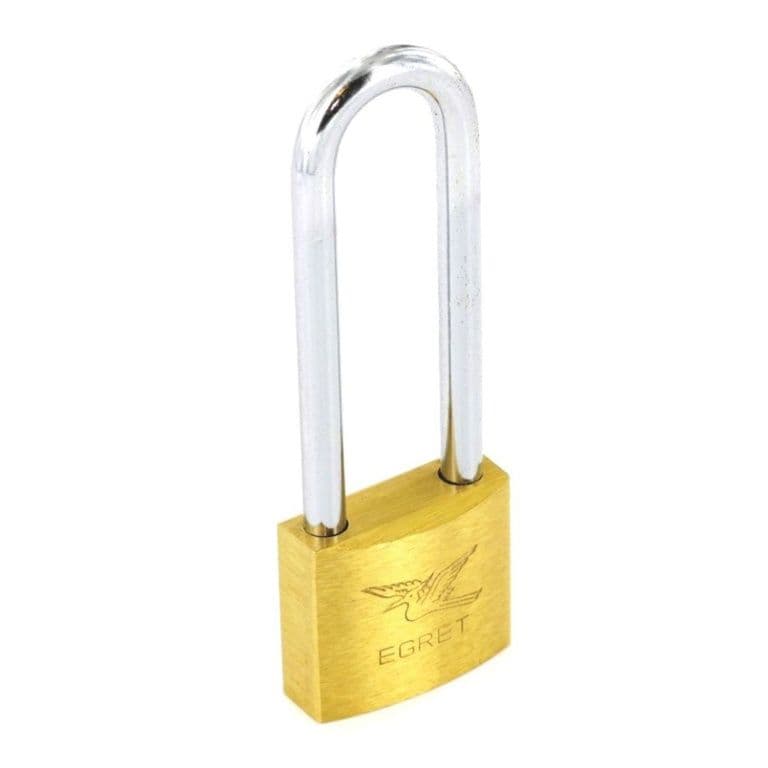 Securit Egret Long Shackle Brass Padlock - 40mm