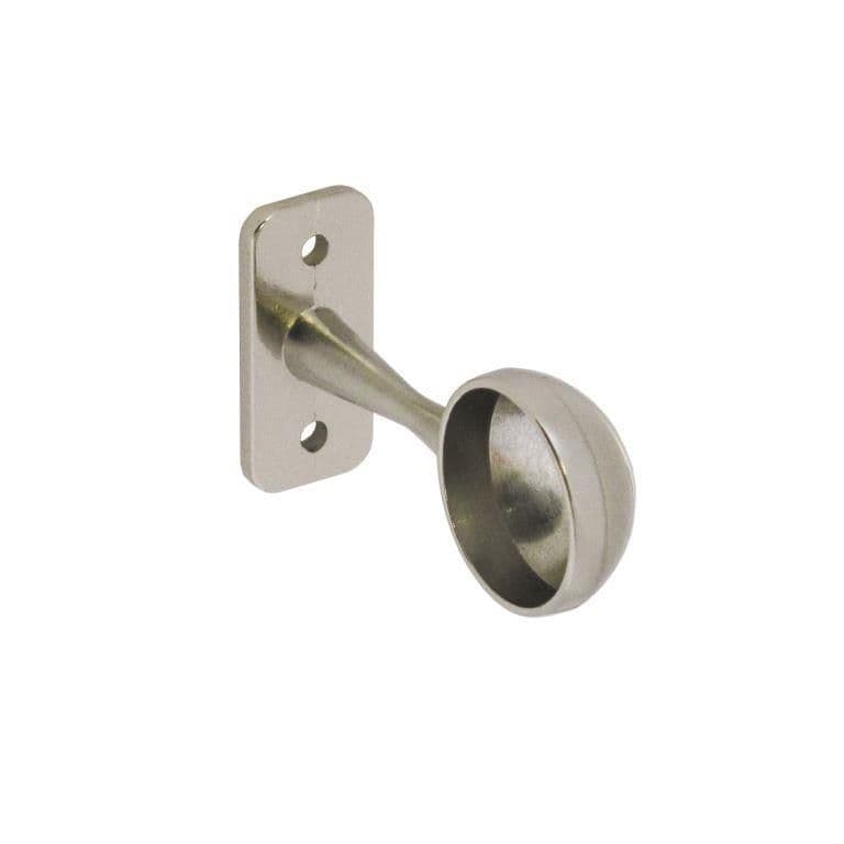 Securit End Bracket Brushed Nickel - 25mm Pack 2