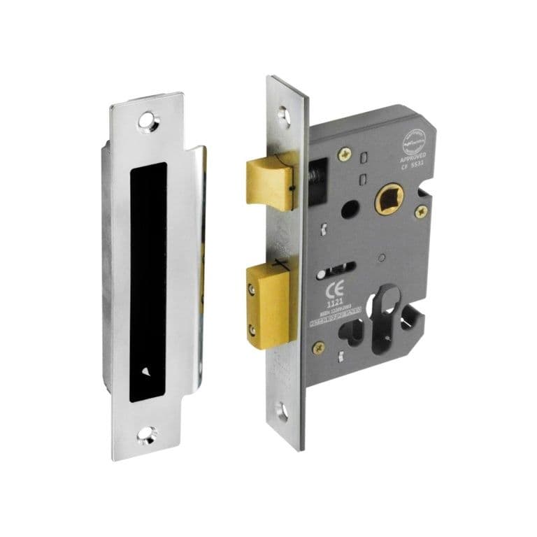 Securit Euro Sash Lock Nickel Plated 48mm C/C - 63mm