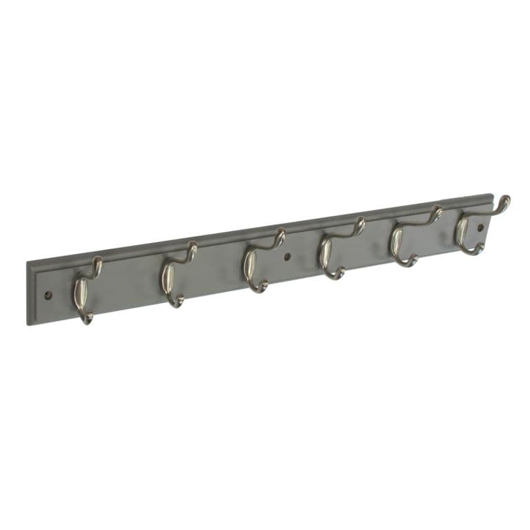 Securit Grey Hat & Coat Board - 6 Satin Hooks
