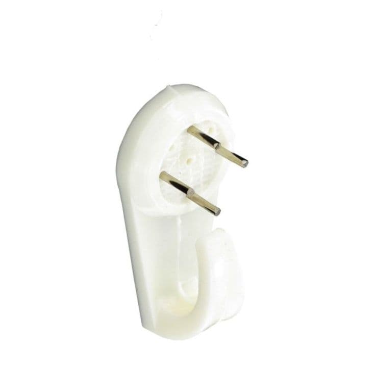 Securit Hard Wall Picture Hooks White (2) - 40mm