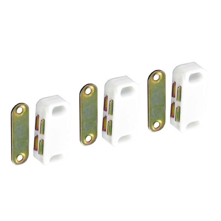 Securit Magnetic Catch (3 Pack) - White