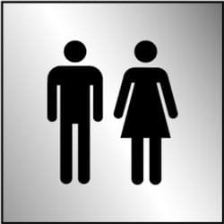 Securit Metal Toilet Symbol - 100mmx100mm