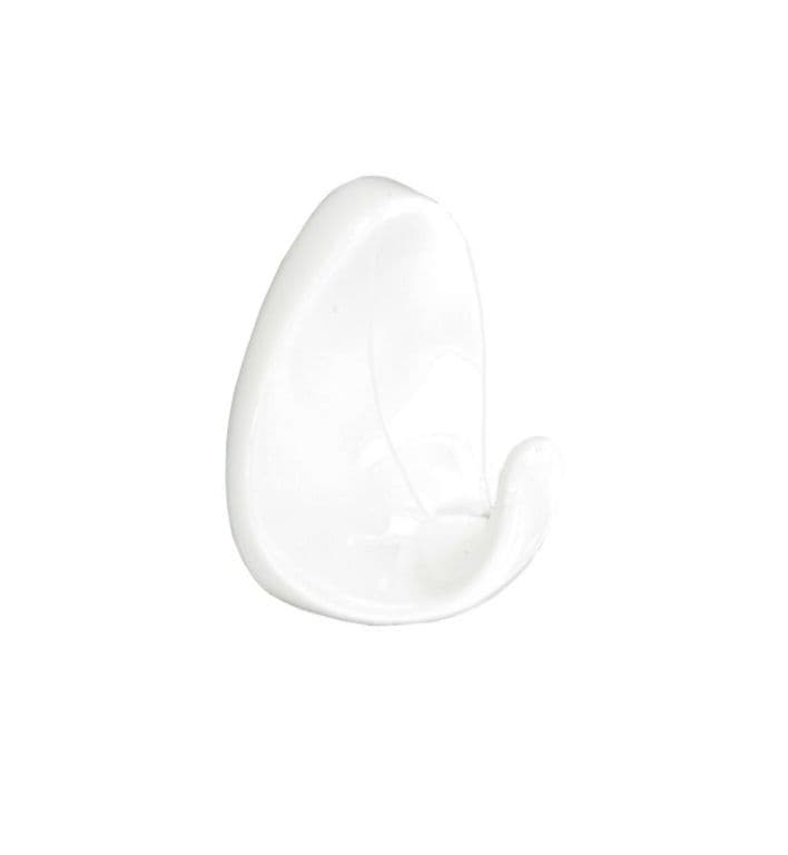 Securit Oval Self-Adhesive Hooks White (2) - Large