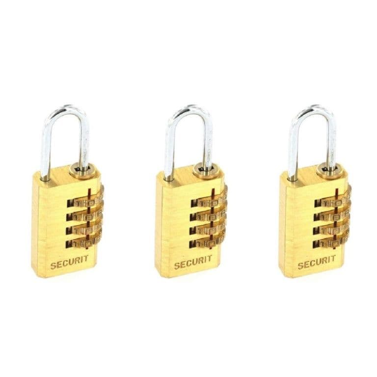 Securit Reset Brass Code Lock - 20mm - Pack of 5