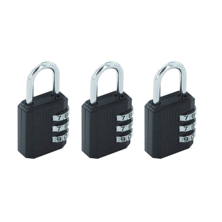 Securit Resettable Code Lock 3 Pack - 35mm Black