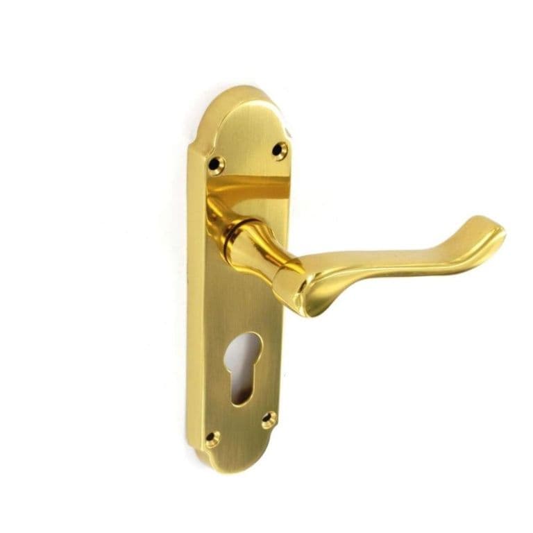 Securit Richmond Brass Euro Lock Handles (Pair) - 170mm