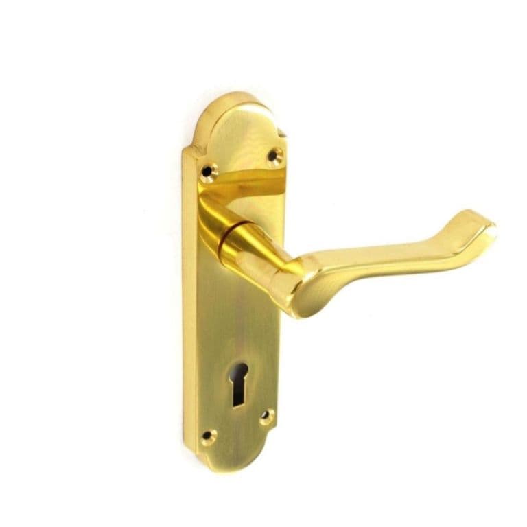 Securit Richmond Brass Lock Handles (Pair) - 170mm