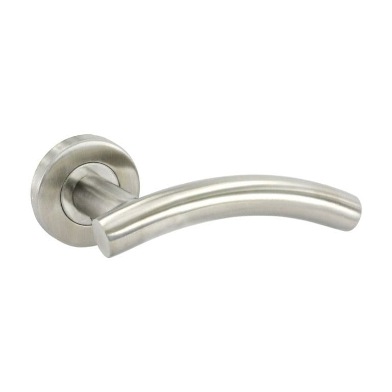 Securit Satin Stainless Steel Latch Handles (Pair) - 50mm - Arc Style