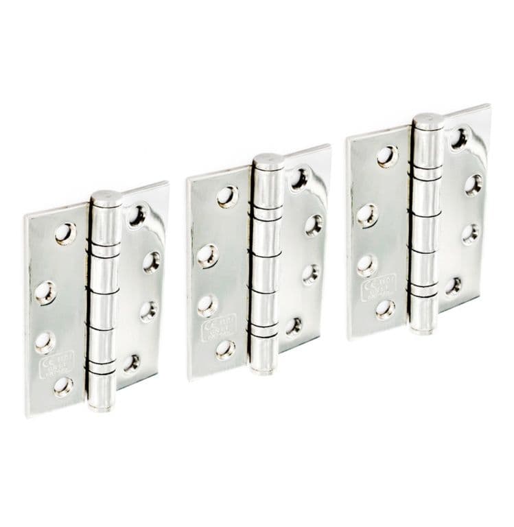 Securit Stainless Steel B.B. Hinges Polished (1 1/2 Pair) - 100mm
