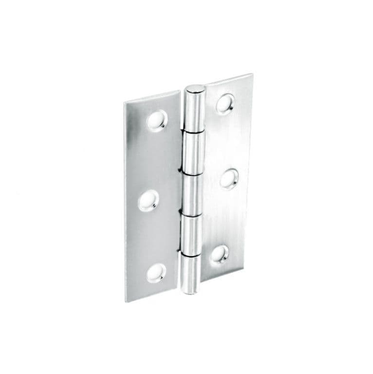 Securit Steel Butt Hinges Polished Chrome Plated (Pair) - 100mm
