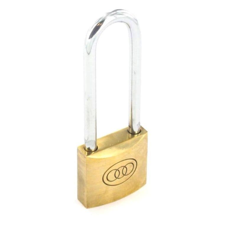 Securit Tricircle Long Shackle Brass Padlock - 38mm