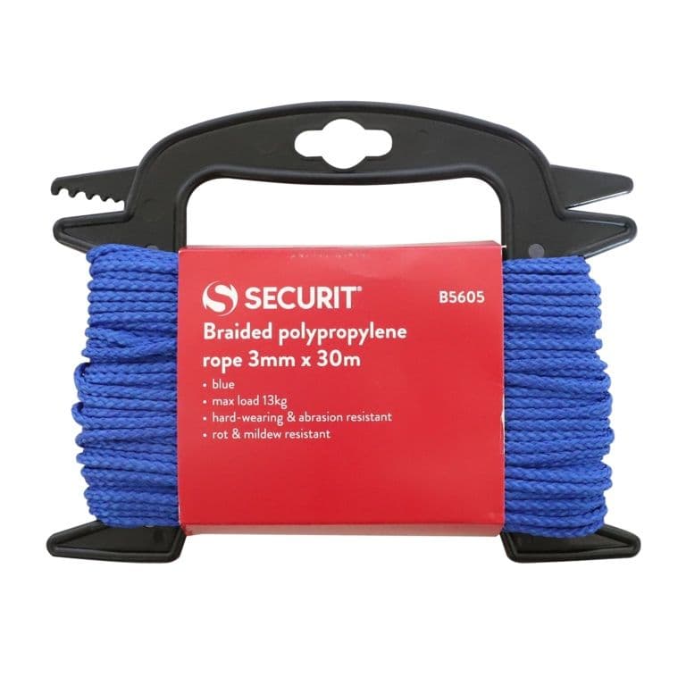 Securit Twisted Polypropylene Rope Blue - 3mm x 30m