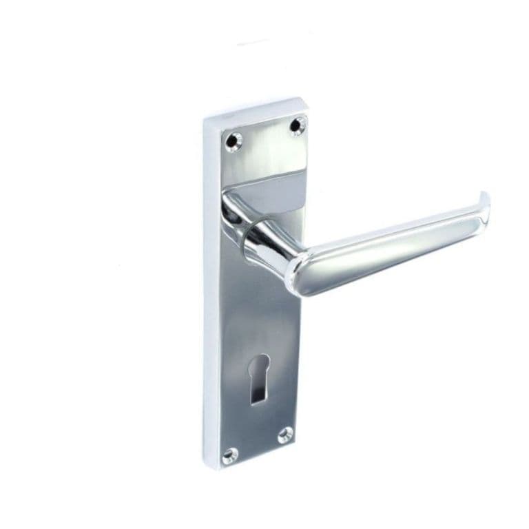 Securit Victorian Chrome Lock Handles (Pair) - 155mm