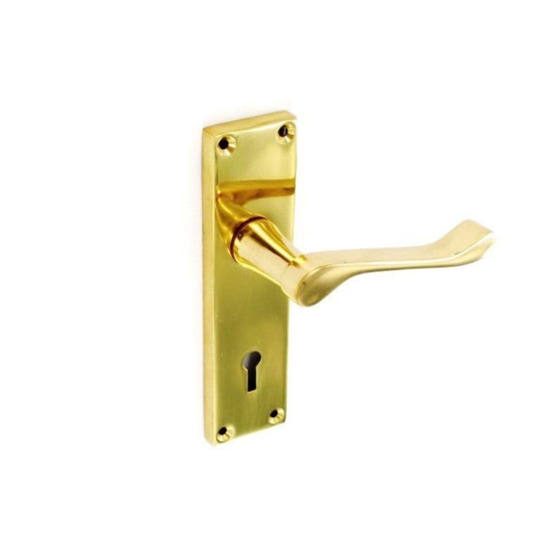 Securit Victorian Scroll Lock Furn Handles (Pair) - 155mm