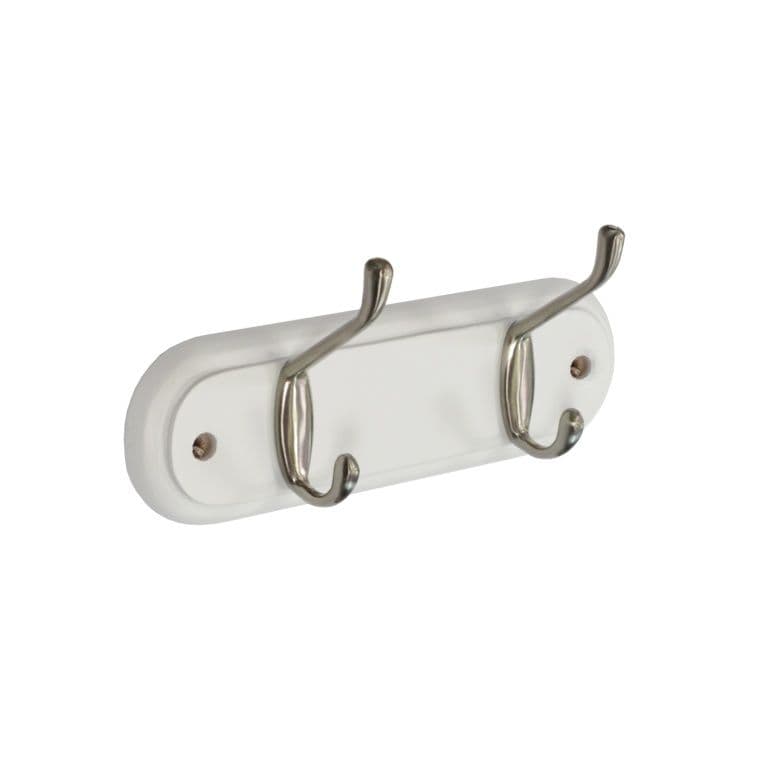 Securit White Hat & Coat Board - 2 Satin Hooks