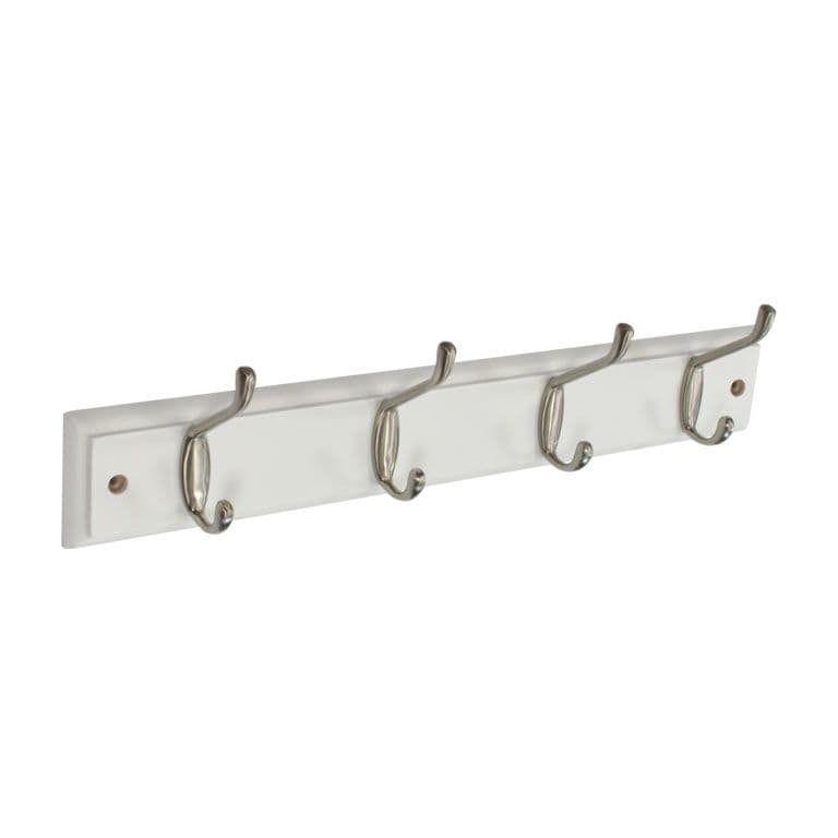 Securit White Hat & Coat Board - 4 Satin Hooks