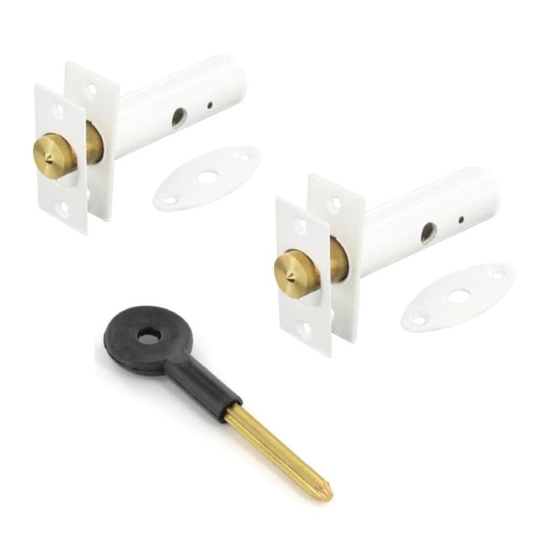 Securit White Security Door Key Pack 2 - 60mm