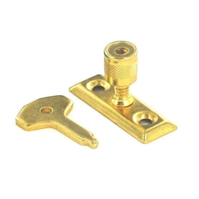 Securit Window Stay Lock (2) - Brassed