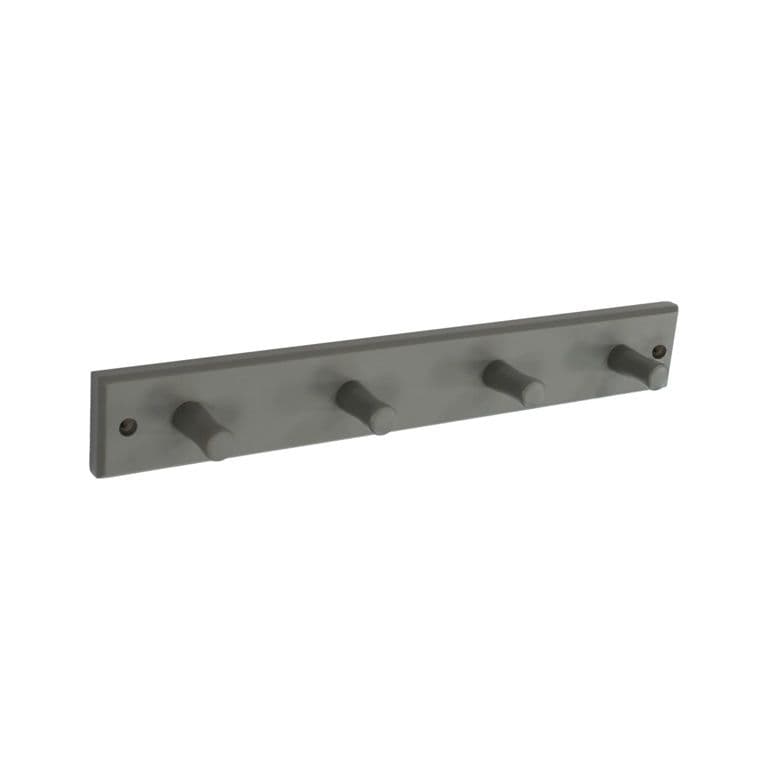 Securit Wood Hook Rail With 4 Hooks - Grey
