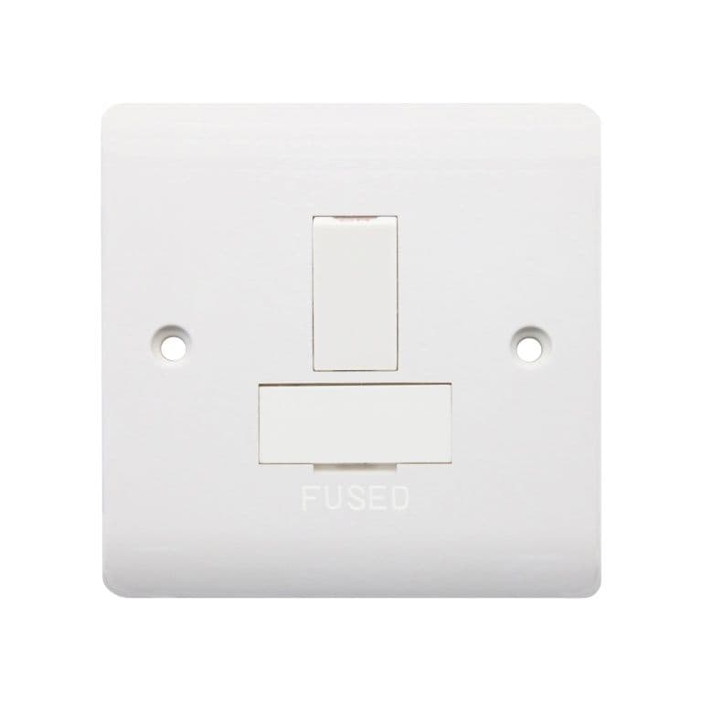 Securlec 1 Gang Switched Fused Spur Double Pole - 13 Amp