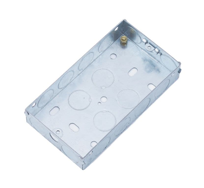 Securlec Metal Back Box 2 Gang - 35mm