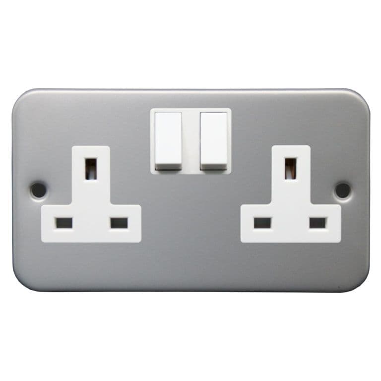 Securlec Metal Clad 2 Gang Switch Socket Double Pole - 13A
