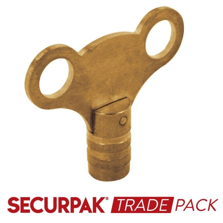 Securpak Clock Radiator Key Brass - 10 Pack