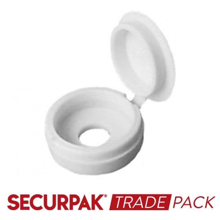 Securpak Fold Over Screw Caps 10g White - Pack 80