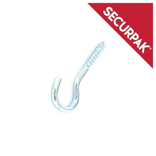 Securpak Zinc Plated Screw Hook - 60mm x 10 Pack 5