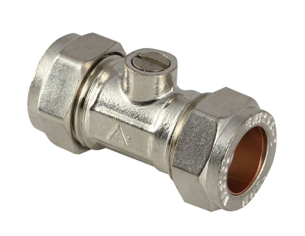 Securplumb Chrome Plated Isolating Valve - 15mm Pack 10